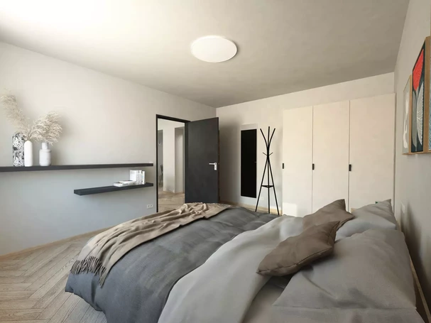 minimalistický apartmán zemitých farieb