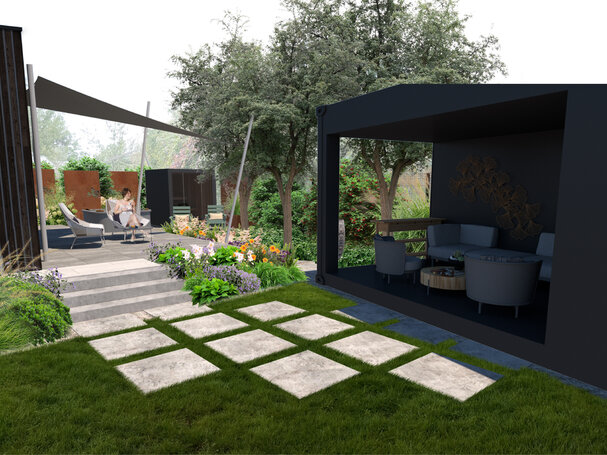 moderné tvary v záhrade