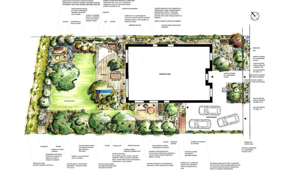 projektový návrh zelene pri rodinnom dome | záhradná architektúra STROMME